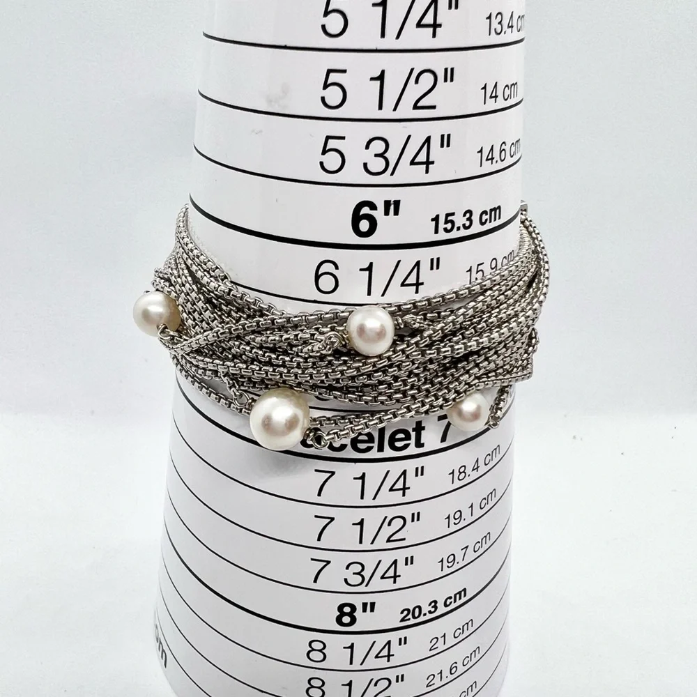 David Yurman Sixteen-Row Chain Bracelet with Pearls - Picture 5 of 13